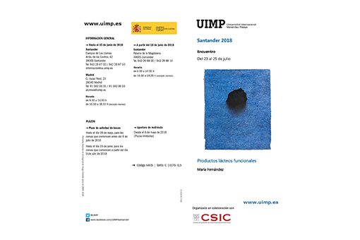 Curso de la UIMP sobre productos l&aacute;cteos funcionales